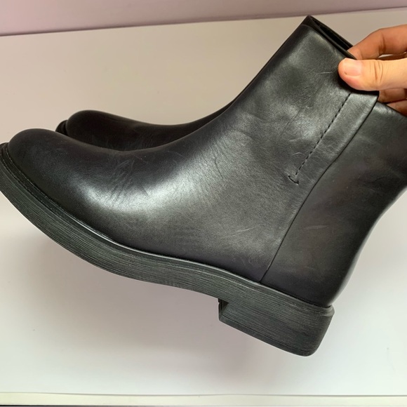 Franco Sarto Beam‎ Black Leather Chelsea Biker Ankle Boots Booties 9M 39 - Picture 5 of 10